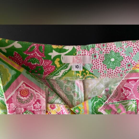 LIDI Colorful Spring Floral Patchwork Shorts sz 10 - Picture 6 of 11